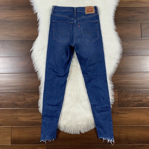 Levi's Size‎ 27 Quebec Storm Distress Mile High Super Skinny Denim Jeans - Picture 6 of 8